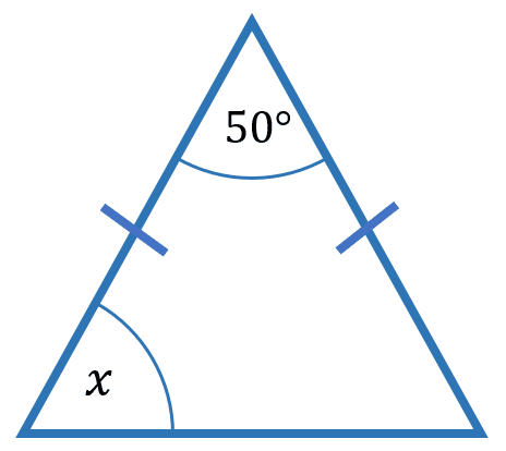 unknown angle isosceles triangle