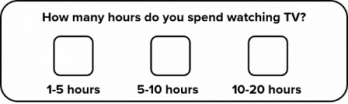 Number of hours spent watching TV example questionnaire
