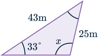 Sine rule to find an angle